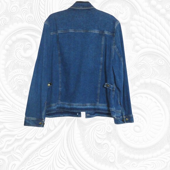 Jones New York Signature 3X Plus Size Blue Denim Jean Jacket - Picture 3 of 3